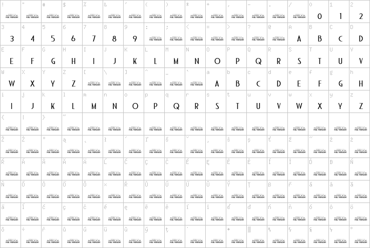 Full character map