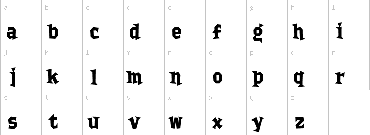 Lowercase characters