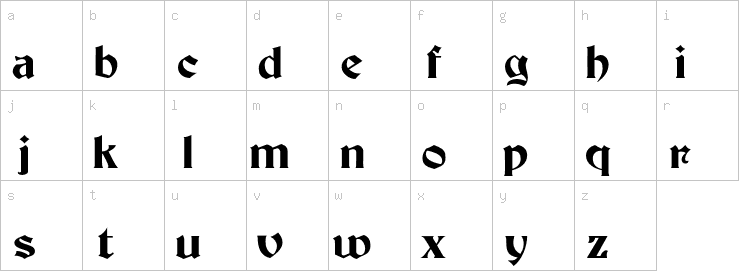 Lowercase characters