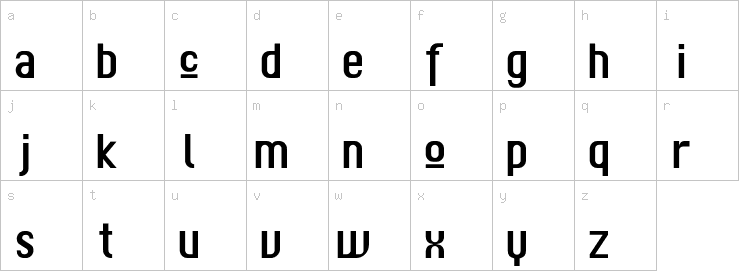 Lowercase characters