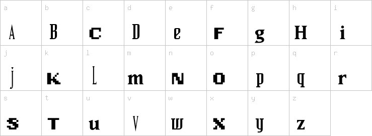 Lowercase characters