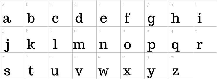 Lowercase characters