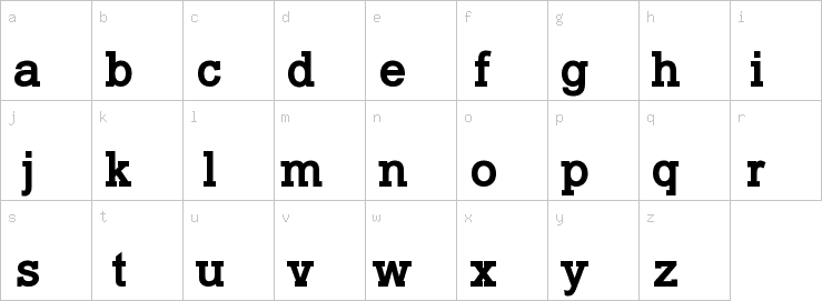 Lowercase characters