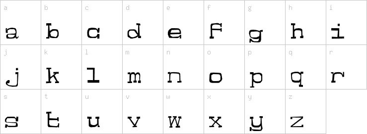 Lowercase characters