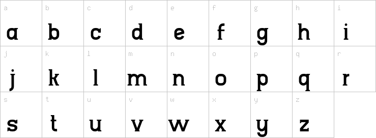 Lowercase characters