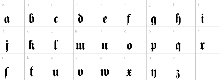 Lowercase characters