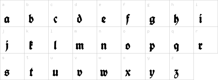 Lowercase characters