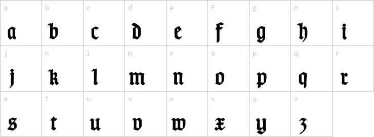 Lowercase characters