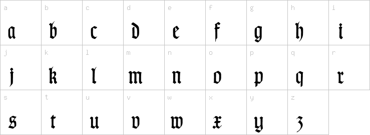 Lowercase characters