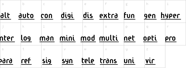 Lowercase characters