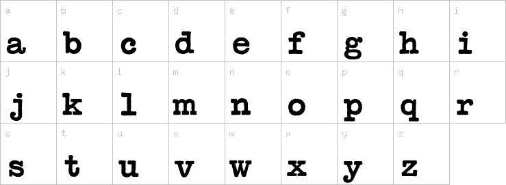 Lowercase characters