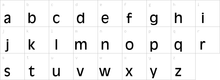 Lowercase characters