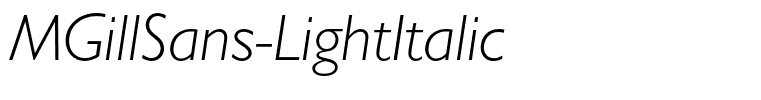 MGillSans-LightItalic