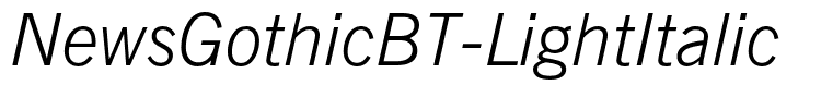 NewsGothicBT-LightItalic