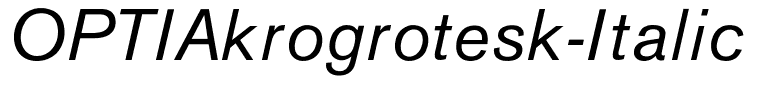 OPTIAkrogrotesk-Italic