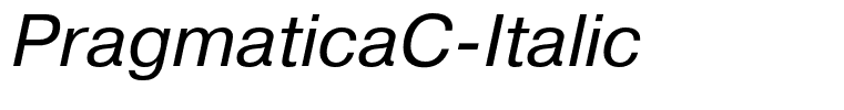 PragmaticaC-Italic