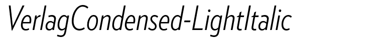 VerlagCondensed-LightItalic