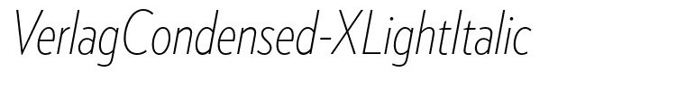 VerlagCondensed-XLightItalic