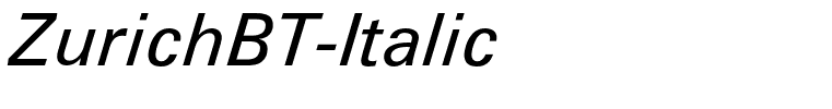 ZurichBT-Italic