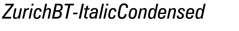 ZurichBT-ItalicCondensed