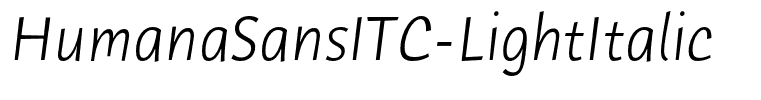 HumanaSansITC-LightItalic