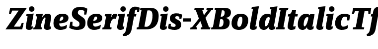 ZineSerifDis-XBoldItalicTf