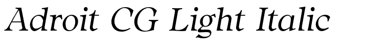 Adroit CG Light Italic