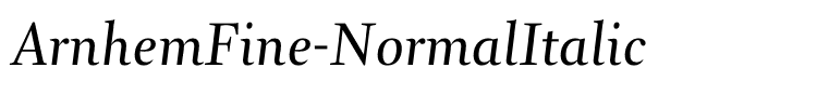 ArnhemFine-NormalItalic