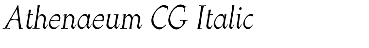Athenaeum CG Italic