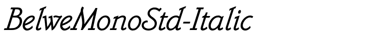 BelweMonoStd-Italic