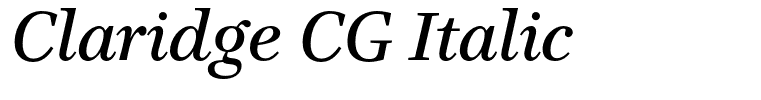 Claridge CG Italic