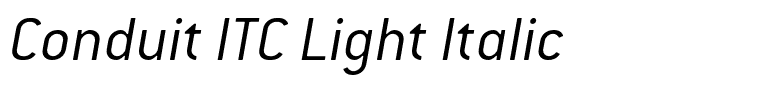Conduit ITC Light Italic