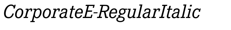 CorporateE-RegularItalic