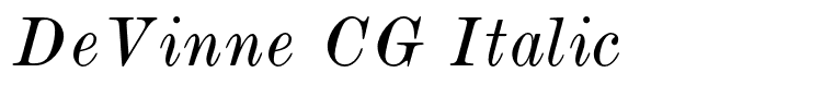 DeVinne CG Italic