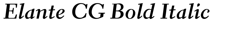 Elante CG Bold Italic