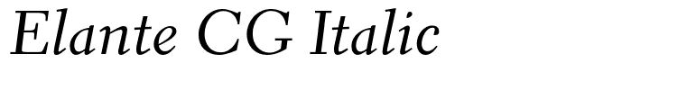 Elante CG Italic