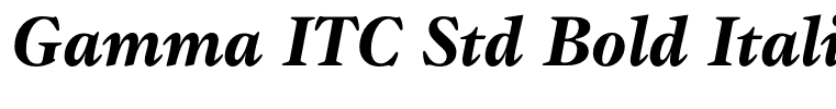 Gamma ITC Std Bold Italic