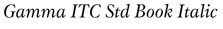 Gamma ITC Std Book Italic