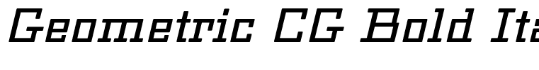 Geometric CG Bold Italic