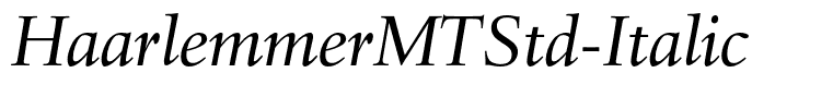 HaarlemmerMTStd-Italic