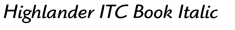 Highlander ITC Book Italic