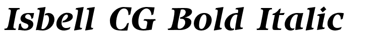 Isbell CG Bold Italic
