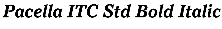 Pacella ITC Std Bold Italic