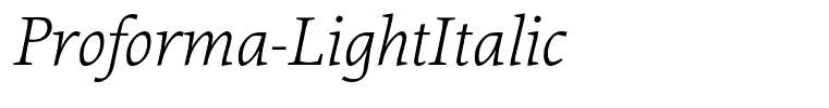 Proforma-LightItalic