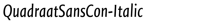 QuadraatSansCon-Italic