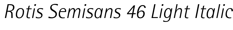 Rotis Semisans 46 Light Italic