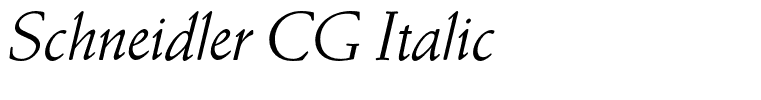 Schneidler CG Italic