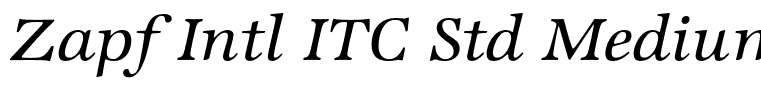 Zapf Intl ITC Std Medium Italic