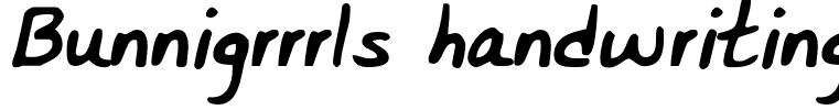 Bunnigrrrls handwriting YOFF Regular