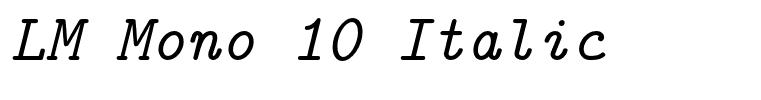 LM Mono 10 Italic
